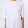 ساده شانه باز افتاده یقه گرد سفید رفکا تیشرت زنانه برند Refka کد 1753723270