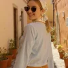 بلوز بافتنی از جلو بسته شدنی آبی استاندارد زنانه برند CHUBA کد 1753699263