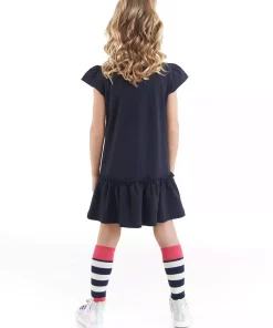 پیراهن بستنی پنبه ای تابستانی سرمه دخترانه برند Denokids کد 1753832469