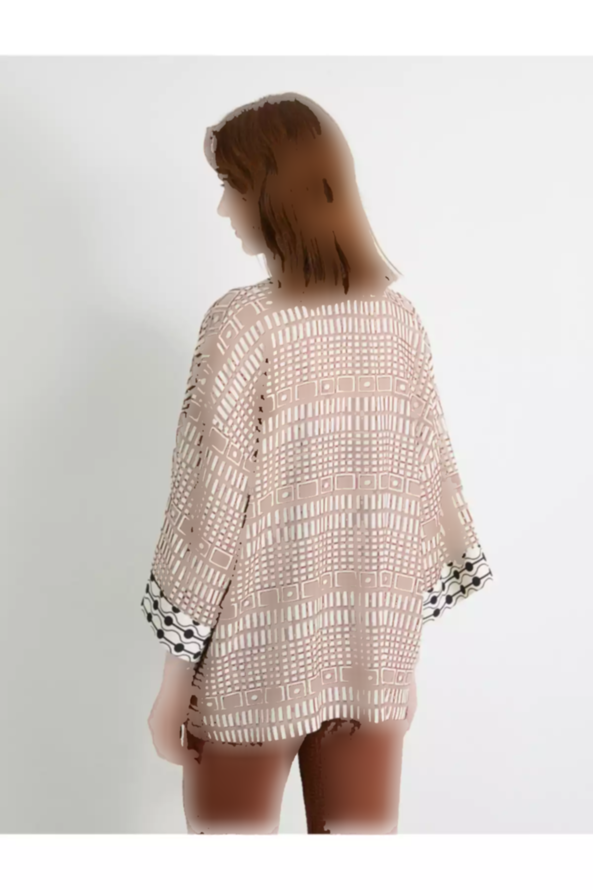 کیمونو جیب دار آستین گشاد کتان ابریشم مصنوعی نیم برند Koton کد 1752763386