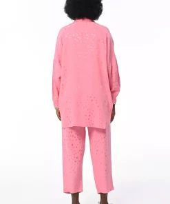 قالب راحت کمر کشی جاکاردار طرح‎دار رنگ صورتی شلوار زنانه برند Orfeo Negro کد 1753425190