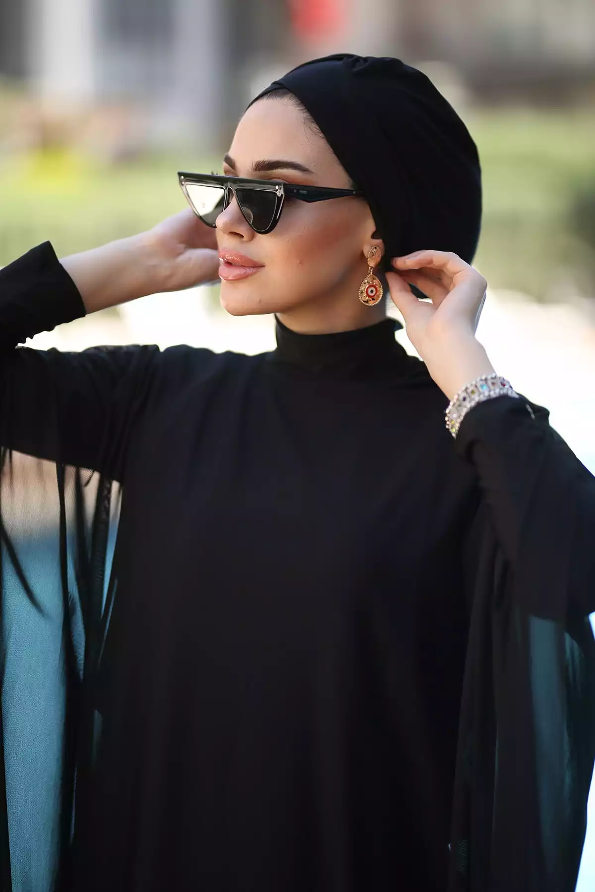 پیراهن ساحلی مایو اسلامی پوشیده خفاشی 001مشکی تک نفره طرحدار بروی برند Remsa Mayo کد 1753761069