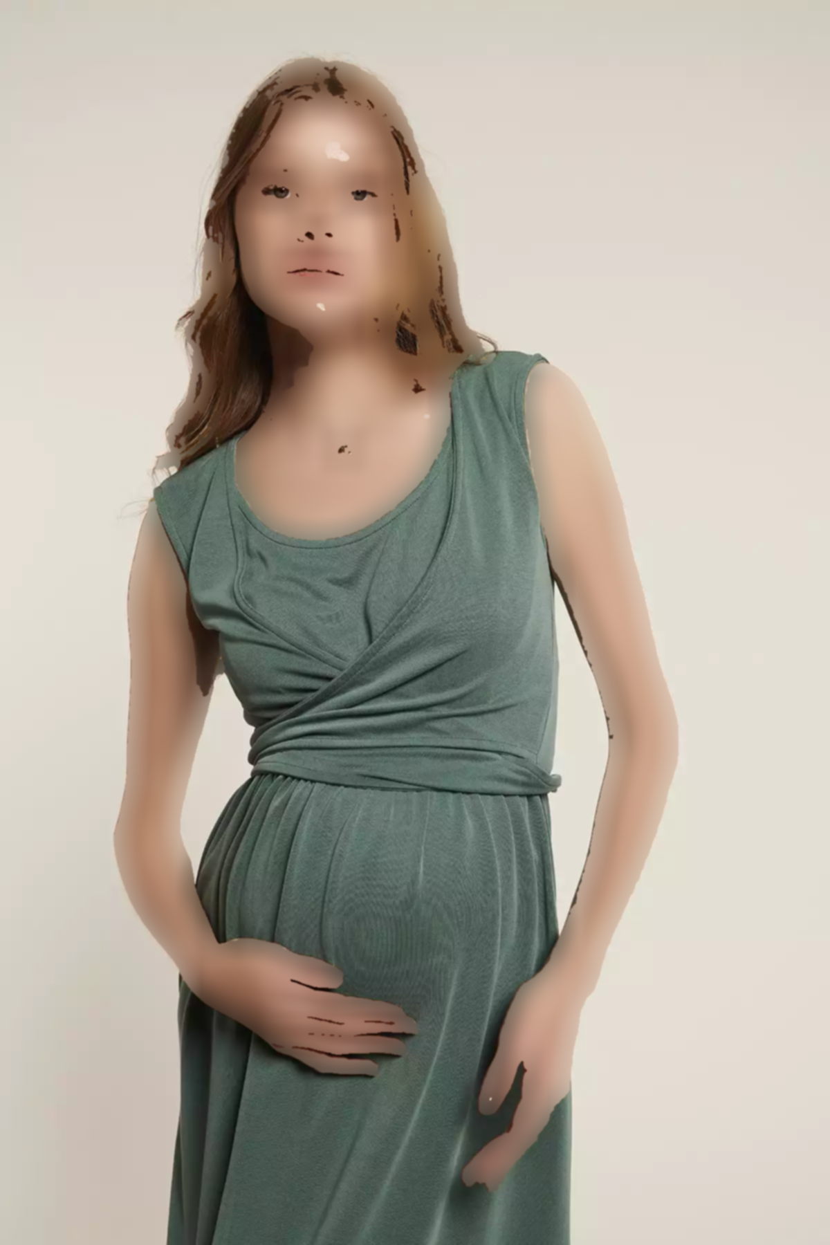 پیراهن شیردهی سبز بارداری نیکول برند Lyn Mama کد 1753850585