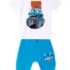ست شلوارک تیشرت کشی تابستانی پسرانه کامیون هیولا برند Denokids کد 1753833063