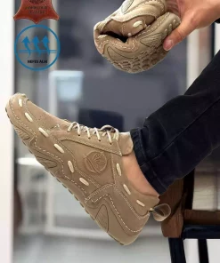 کفش راحتی جیر مردانه چرم اصل برند BIG KING کد 1753623484