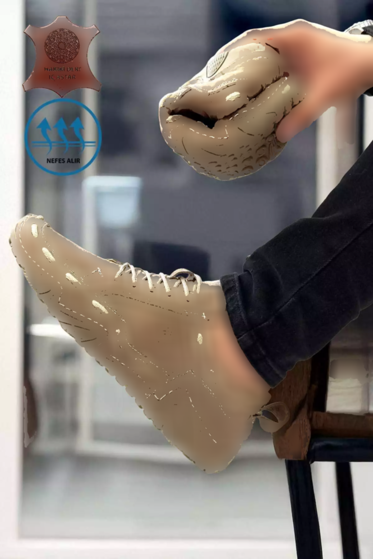 کفش راحتی جیر مردانه چرم اصل برند BIG KING کد 1753623484