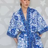 کت کیمونو کمربنددار بلند طرح گلدار برند Koton کد 1752763383