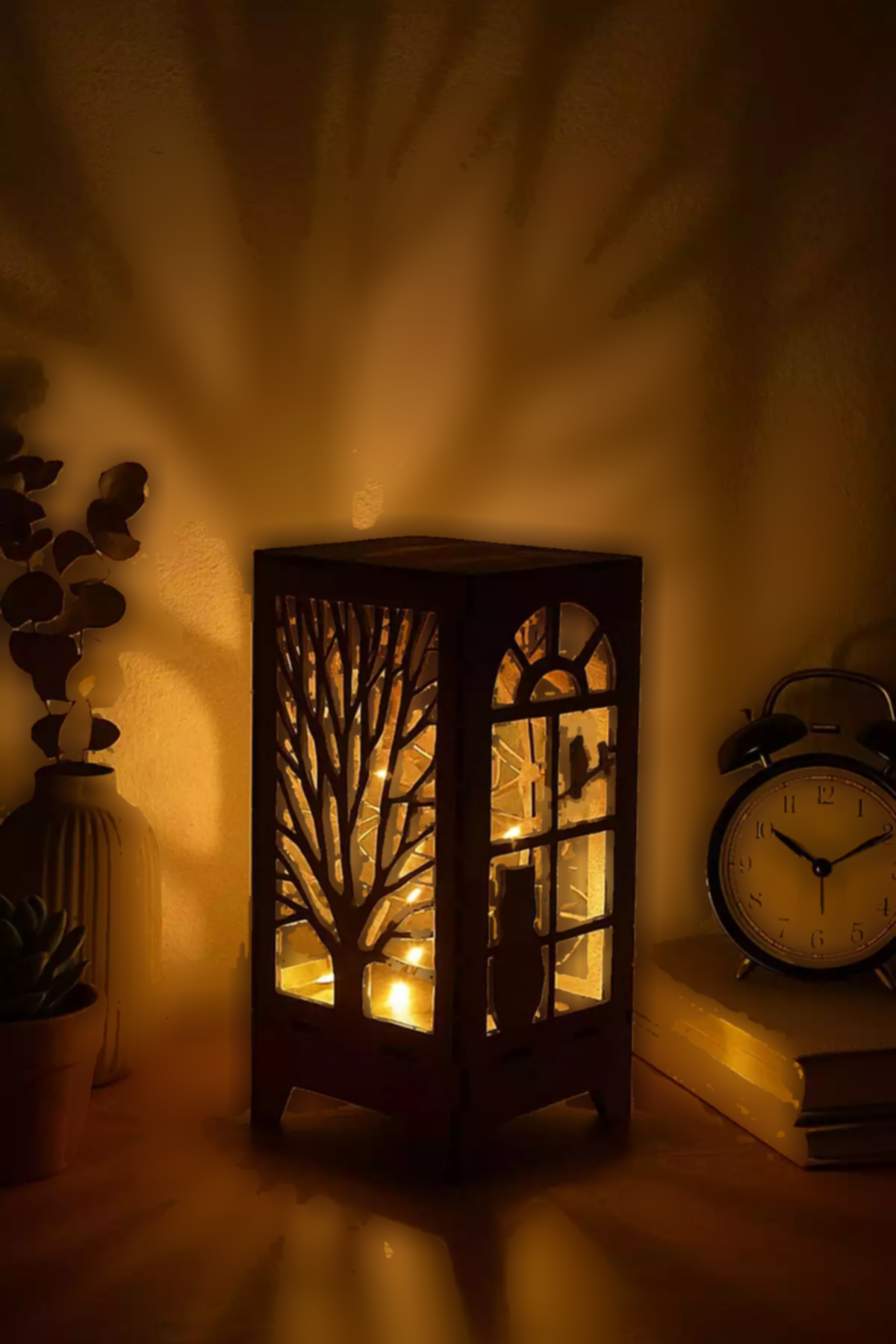 led آباژور باتری دار مطالعه کوچک لامپ برش چوب فرشته طراحی ویژه لیزر برند ALSHOP کد 1753579330