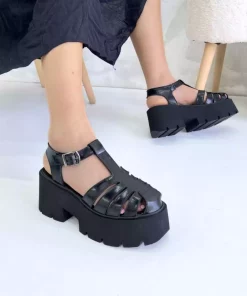 صندل کف کلفت زنانه مشکی برند inizio کد 1753716669