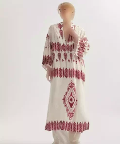 پیراهن کیمونو ابریشم مصنوعی یقه بلند طرح ابر و باد آستین برند Koton کد 1752763331