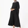 پیراهن برش گشاد طرحدار چیندار رفکا مشکی برند Refka کد 1753723330