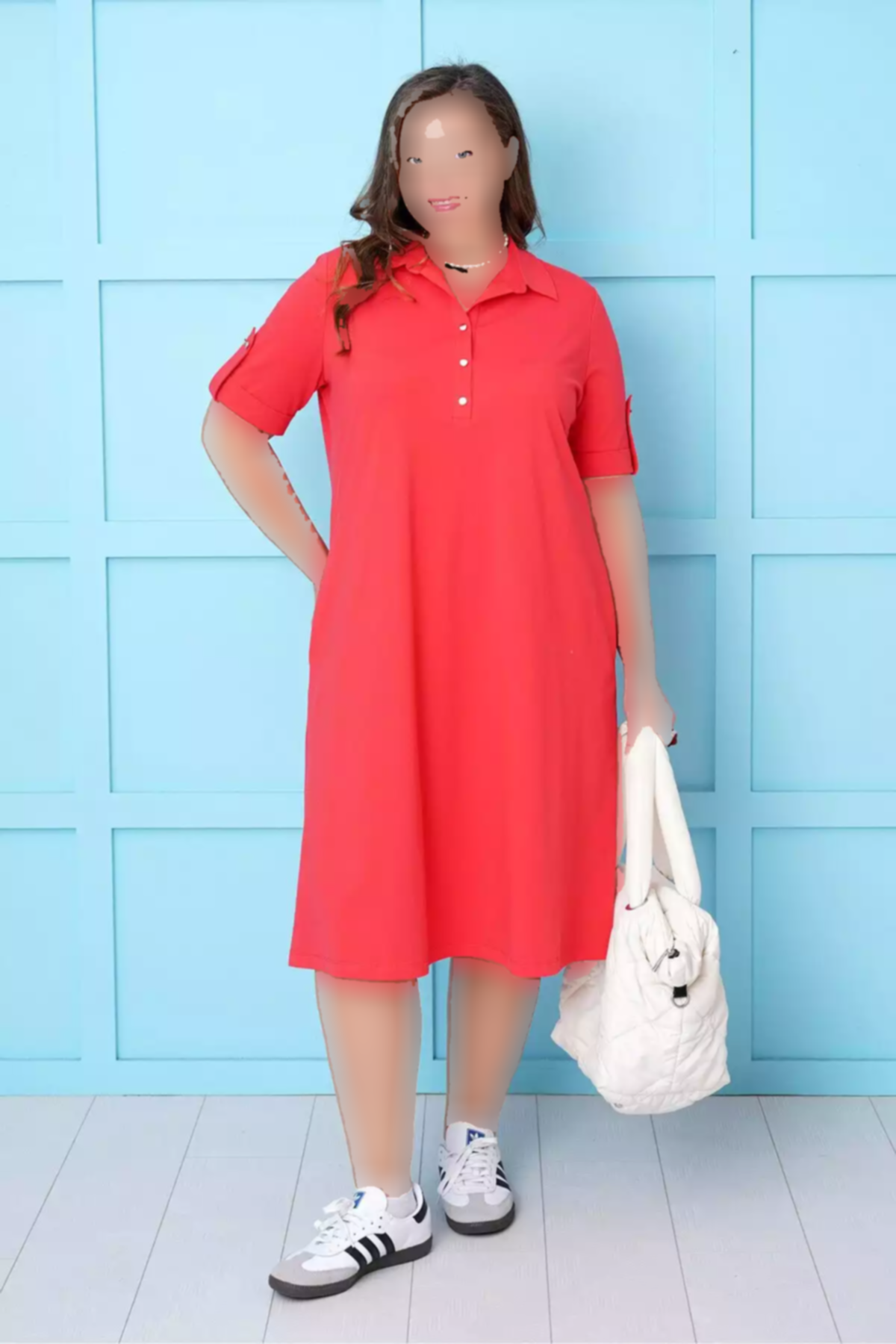 پیراهن پنبه یقه سه دکمه برند Büyük Moda کد 1753846927