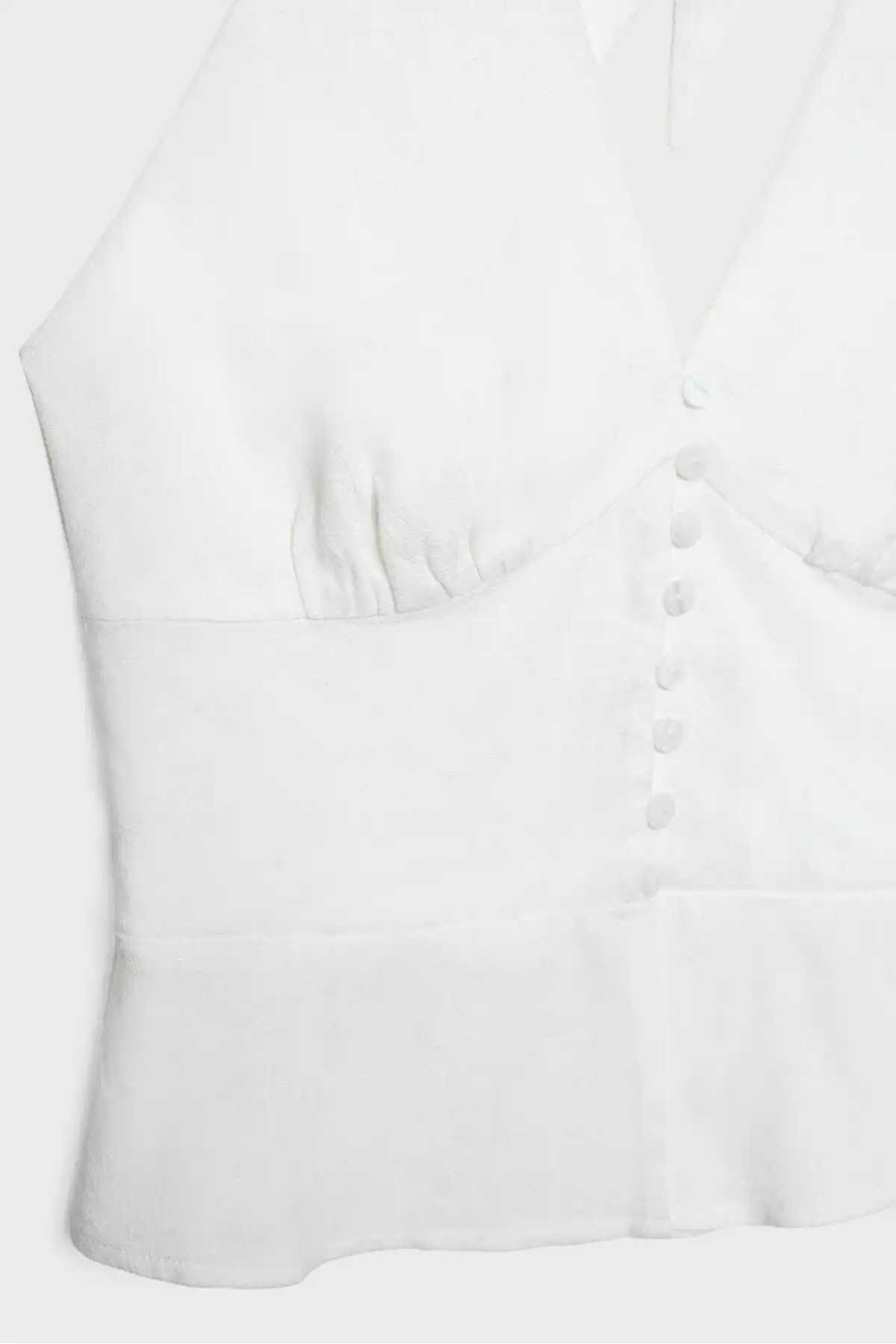 تاپ دکمهدار یقه کتان برند Stradivarius کد 1753737242