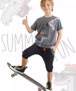ست شلوارک تیشرت کشی پسرانه تابستانی برند Denokids کد 1753833065