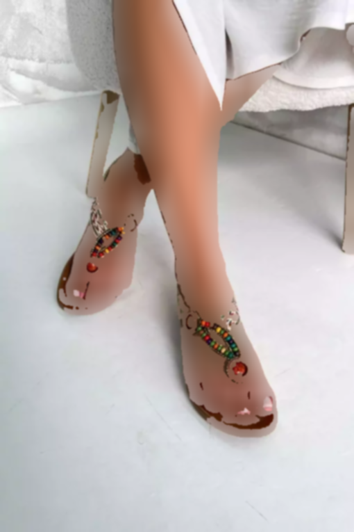 صندل انگشتی نگین دار بژ زنانه برند inizio کد 1753719066