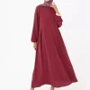 پیراهن برش گشاد طرحدار چیندار بنفش رفکا برند Refka کد 1753723331
