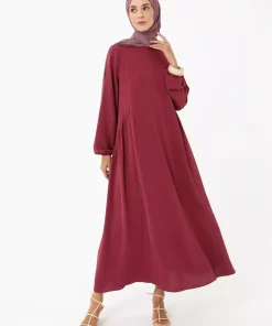 پیراهن برش گشاد طرحدار چیندار بنفش رفکا برند Refka کد 1753723331