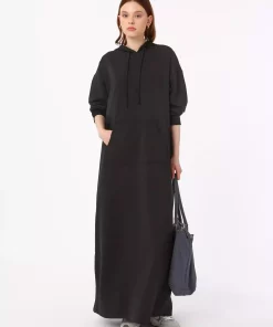 پیراهن برش راحت کلاهدار جیب دار من مشکی برند Refka کد 1753361648