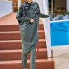 مایو اسلامی پوشیده کامل مخفی یشمی زیپدار برند Marina کد 1753523108