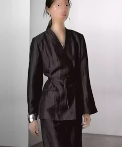 کیمونو کتان بند دار برند Massimo Dutti کد 1752758828