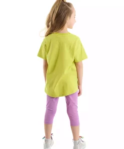 ست تایت تیشرت تک شاخ تابستانی cool نیلی دخترانه برند Denokids کد 1753823523