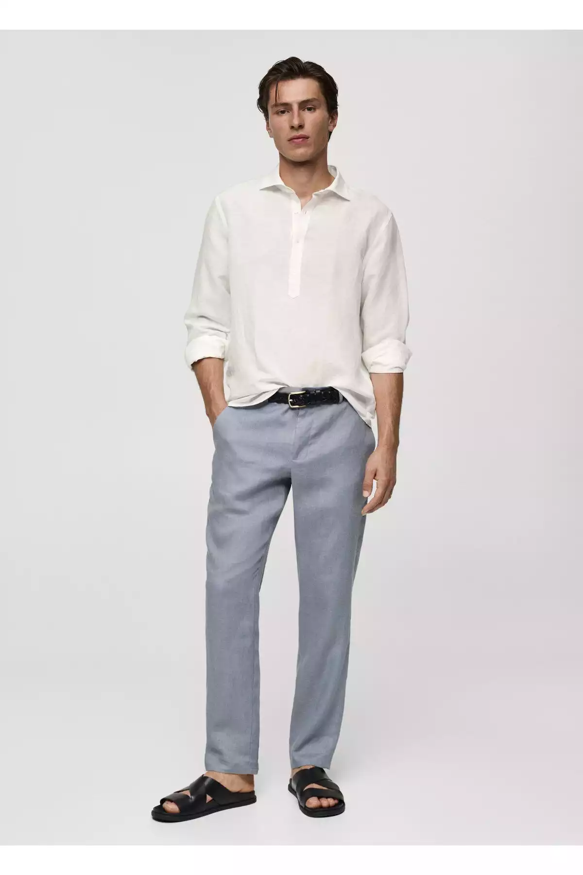 پیراهن طرحدار سفید مردانه برند MANGO کد 1751488264