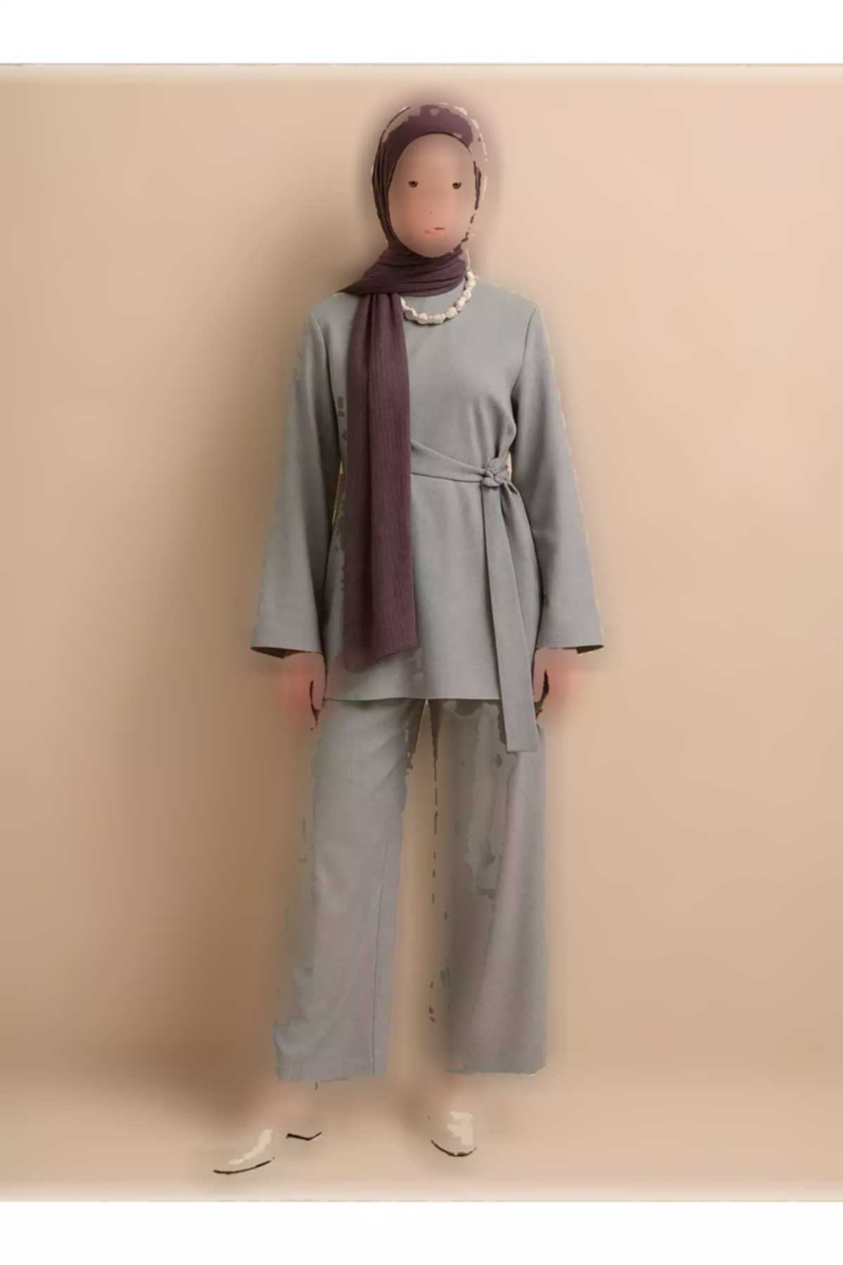 ست دوتایی تونیک طرحدار طوسی رفکا شلوار برند Refka کد 1753361490