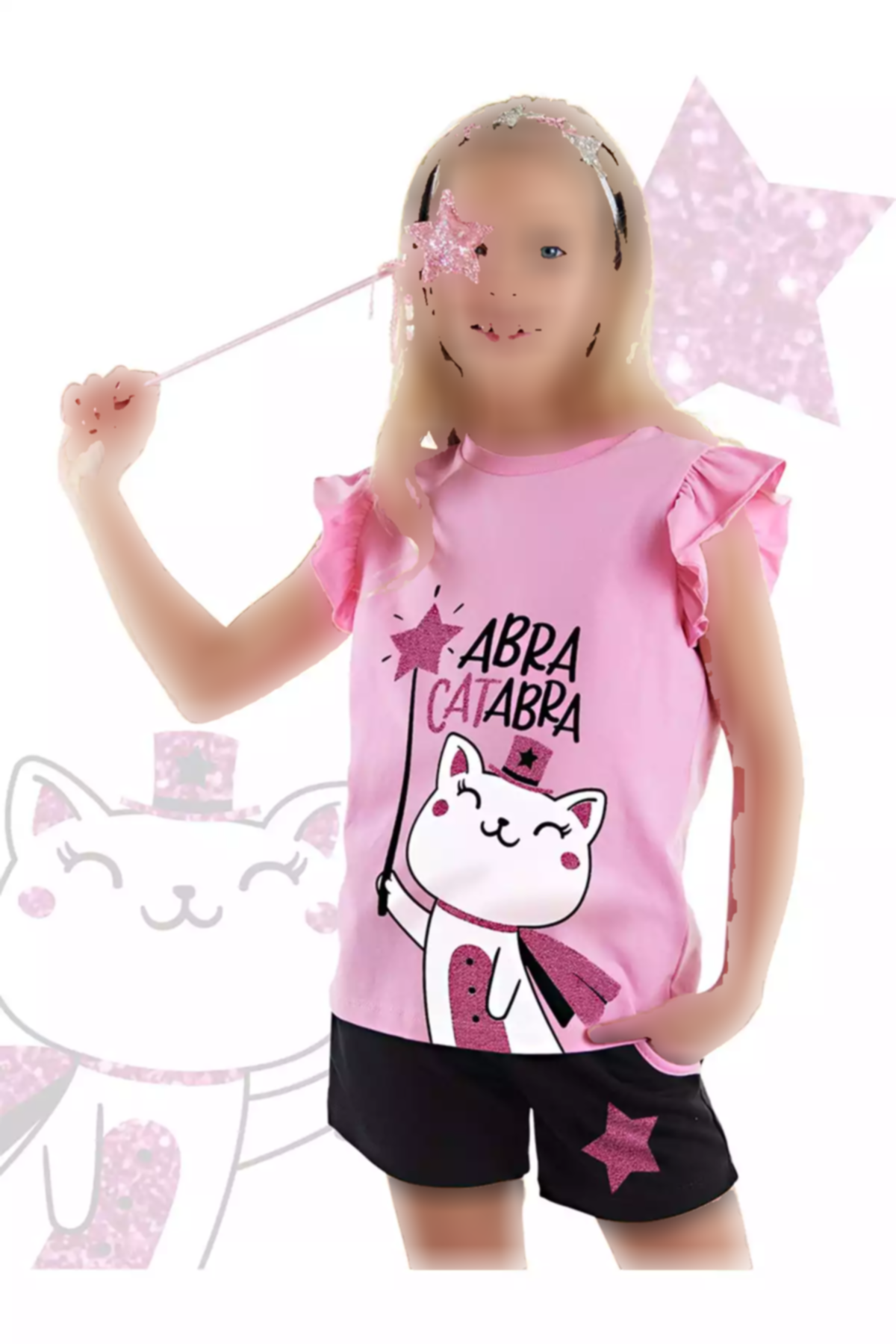 ست شلوارک تیشرت تابستانی چیندار دخترانه برند Denokids کد 1753832463