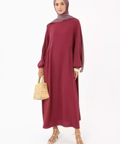 پیراهن برش گشاد طرحدار چیندار بنفش رفکا برند Refka کد 1753723331