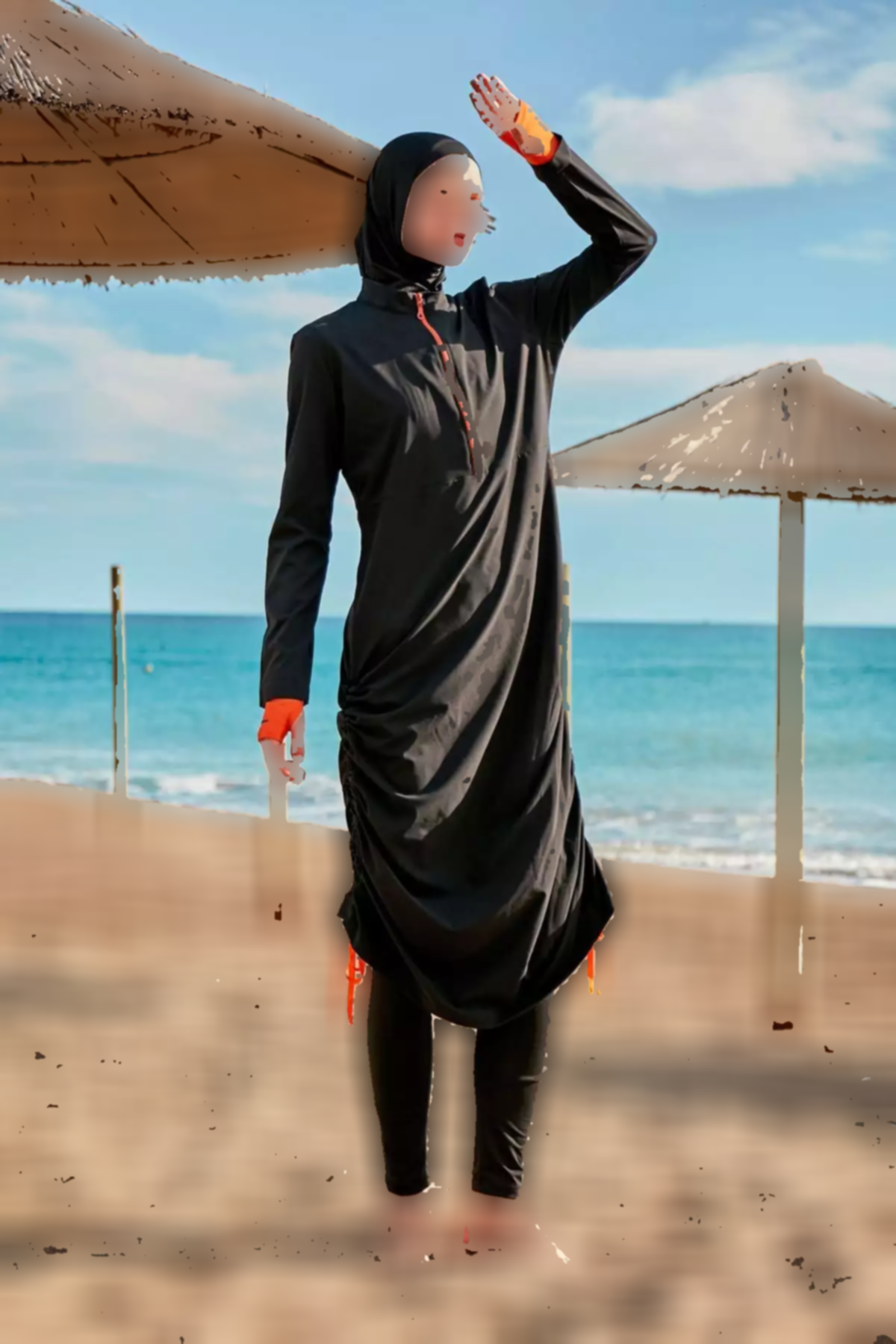 مایو اسلامی پوشیده کامل پارچه مشکی برند Marina کد 1753529474