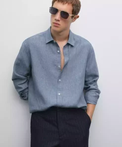 پیراهن متناسب کتان برند Massimo Dutti کد 1751488263