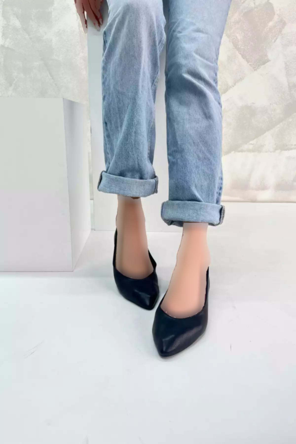 کفش عروسکی چرم اصل مشکی برند inizio کد 1753713663