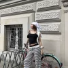 بافتنی طرحدار راهراه پاچه اسپانیایی سفید-سیاه شلوار زنانه برند CHUBA کد 1753696272