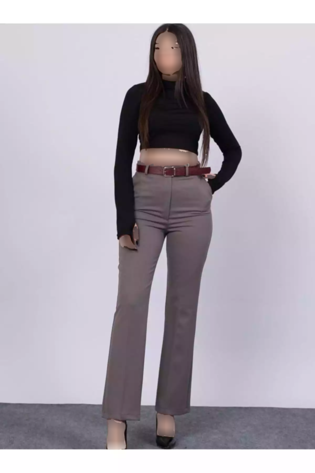 کمربنددار پاچه لوله تفنگی شلوار اسمارت برند Marjinal کد 1753687387