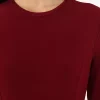 پیراهن پارچه یقه دار گرد رفکا زرشکی لباس برند Refka کد 1753720931