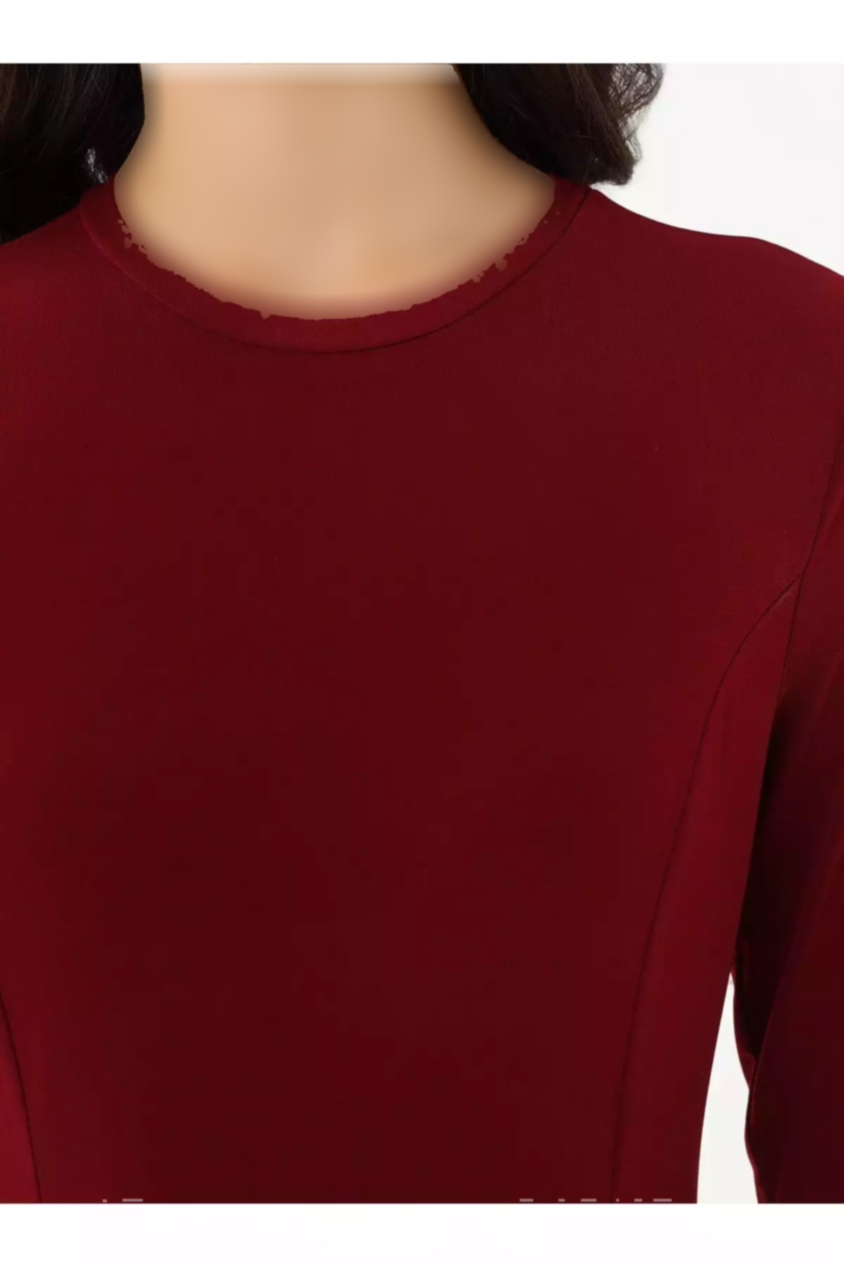 پیراهن پارچه یقه دار گرد رفکا زرشکی لباس برند Refka کد 1753720931