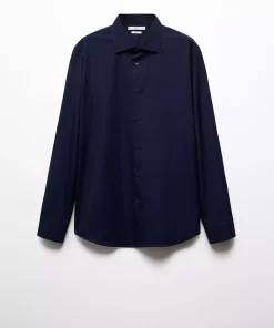 پیراهن سرمه ای مردانه برند MANGO کد 1751488329