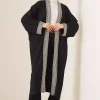 کیمونو بافتنی بلند 5865قلاب دوزی شده مشکی برند Bigdart کد 1753597387