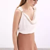 بلوز یقه بژ برند Sateen کد 1753365127