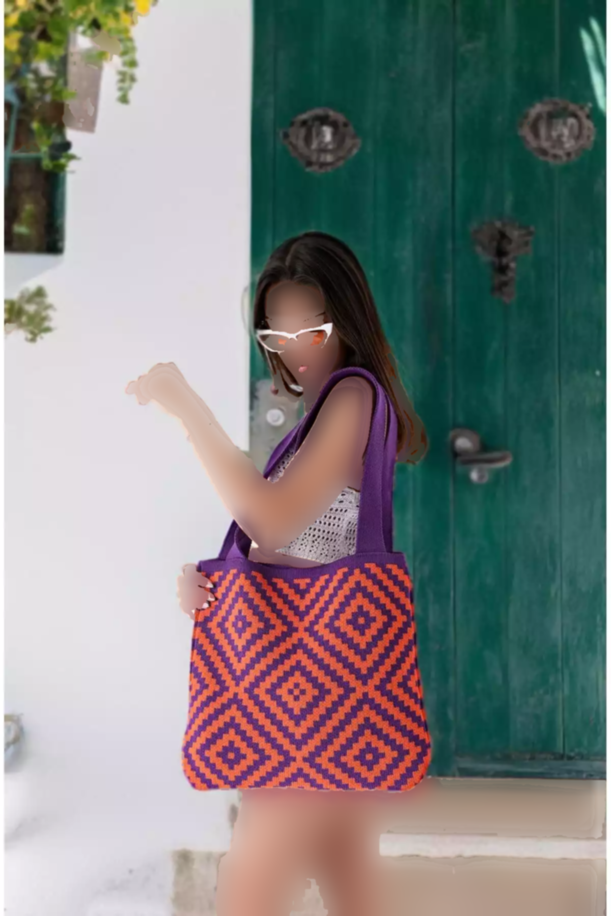 کیف دوشی بافتنی طرح ابر و باد بنفش & زنانه برند CHUBA کد 1753698665