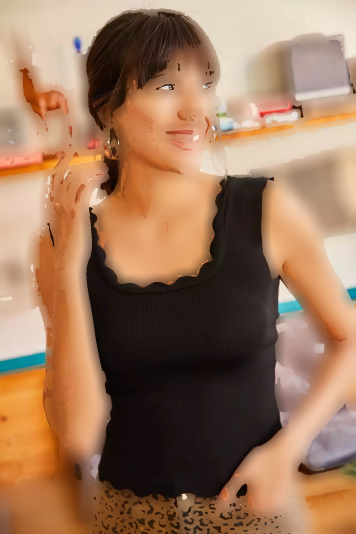 بلوز بافتنی دور کمر یقه طرحدار رو مشکی زنانه برند Olalook کد 1753669990