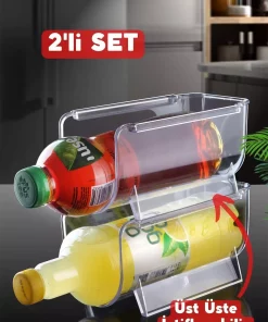 تنظیم کننده بطری تمیز شفاف 2عدد جدا شونده برند Nandy Home کد 1753566066