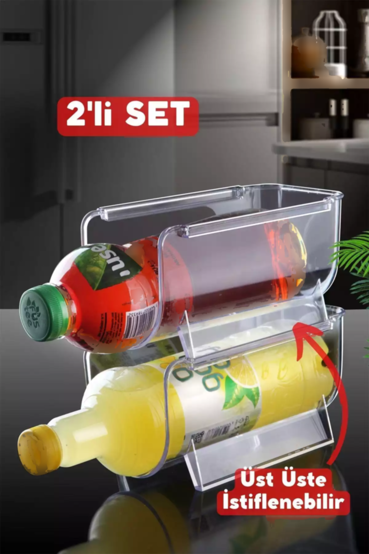 تنظیم کننده بطری تمیز شفاف 2عدد جدا شونده برند Nandy Home کد 1753566066