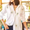 پیراهن چشم بافته شده طرحدار سفید زنانه برند Olalook کد 1753665728