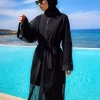 کیمونو ساحلی کامل توری پوشیده قد سبک خوش استیل، مشکی برند Marina کد 1753525925