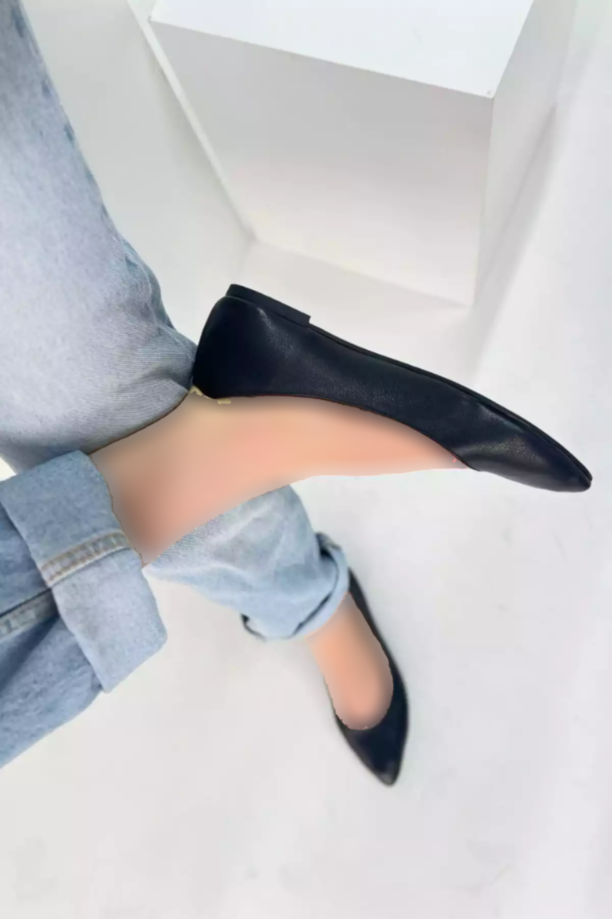 کفش عروسکی چرم اصل مشکی برند inizio کد 1753713663