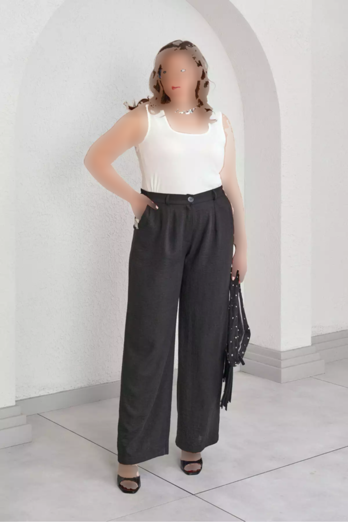 کتان پاچه گشاد بافتنی شلوار برند Büyük Moda کد 1753840271