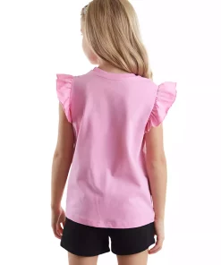 ست شلوارک تیشرت تابستانی چیندار دخترانه برند Denokids کد 1753832463