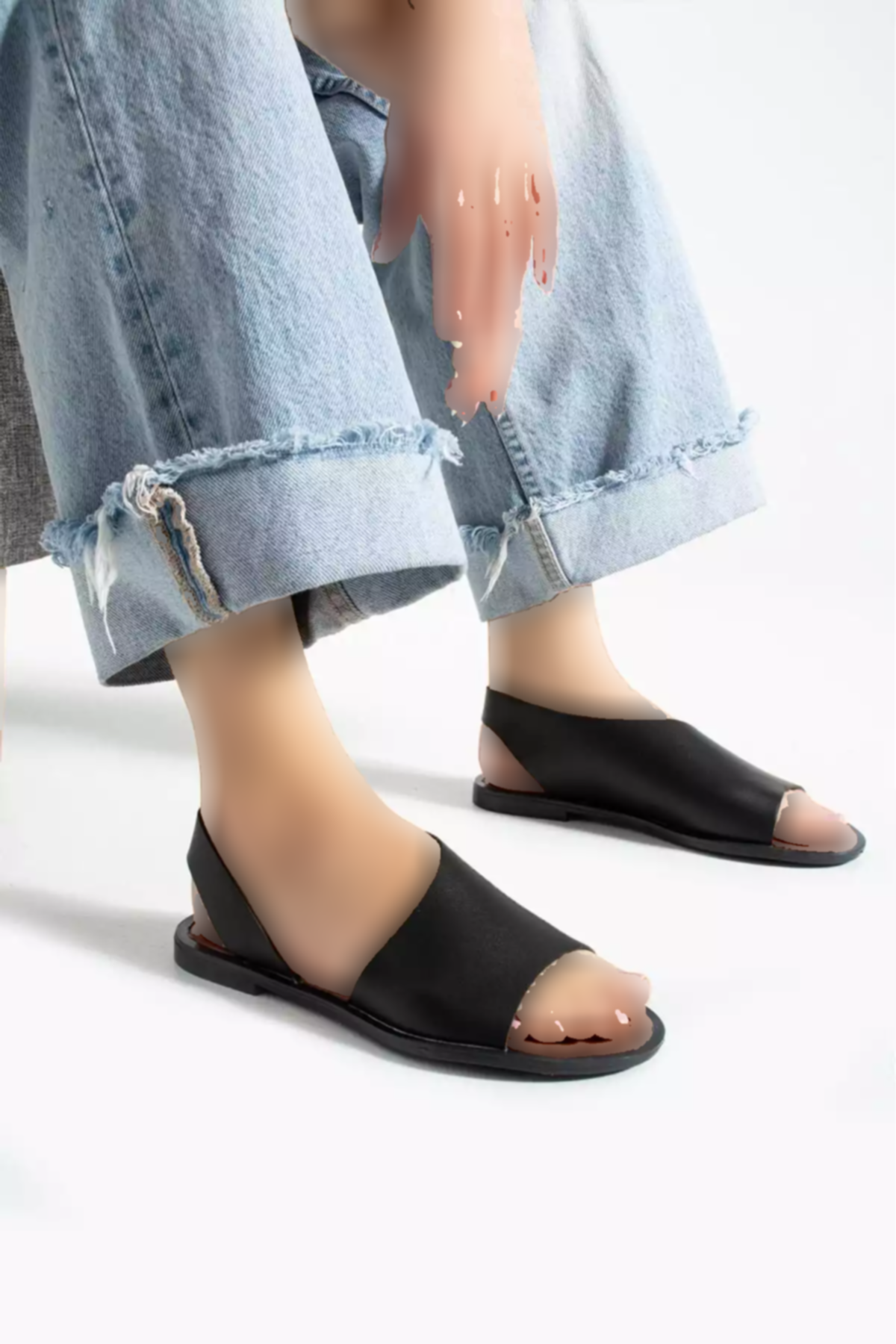 کفش صندل راحت نوک باز زنانه مشکی برند StWenn کد 1753609268