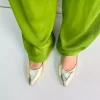 کفش عروسکی طلایی چرم هایکی برند inizio کد 1753713674